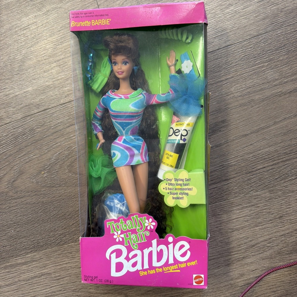 Vintage 1991 Totally Hair ~Brunette Barbie~ NIB/NRFB ~ Mattel #1117 Brand New